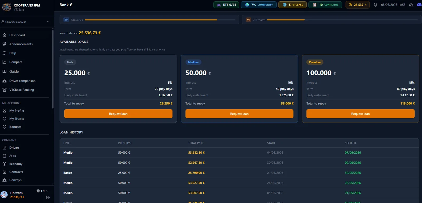 Financia tu VTC — VTCBase