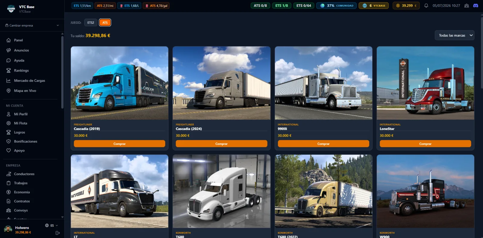 Kenworth, Peterbilt y más — VTC ATS | VTCBase